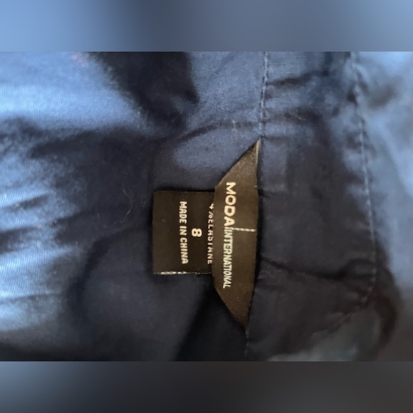 Moda international Victoria’s Secret, indigo blue, tuxedo dress-shirt. Sm - Picture 3 of 3